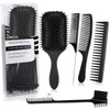 ZABOUL Detangling Hair Brush Set|Detangler Brush and Comb Set for Women and Men Kids, No More Tangle Hairbrush for Black Natural Wavy Wet Hair