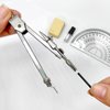 BlingKingdom Drawing Compass Set with Lead Refills and Eraser Maths Protractor Set Metal Math Geometry Kit Stainless Steel Scribing Tool for Architects Engineers Secondary School Students Teacher