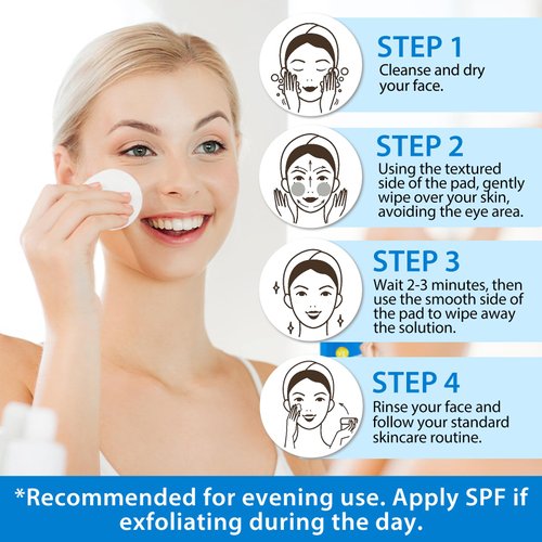 Glycolic Acid Pads,Glycolic Acid Peel Pads with 10% Ultra Pure Glycolic + 2% Salicylic Acid,Cleansing Pads for Face & Body with Vitamins B3, C & E, Green Tea, Calendula, Allantoin - 40 Pads