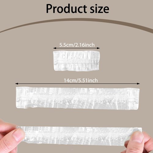 Abnaok 300 Pack Disposable Ear Covers for Shower, Waterproof Plastic Ear Shower Caps, Ear Protectors for Hair Dye, Hair Dryer, Bathing