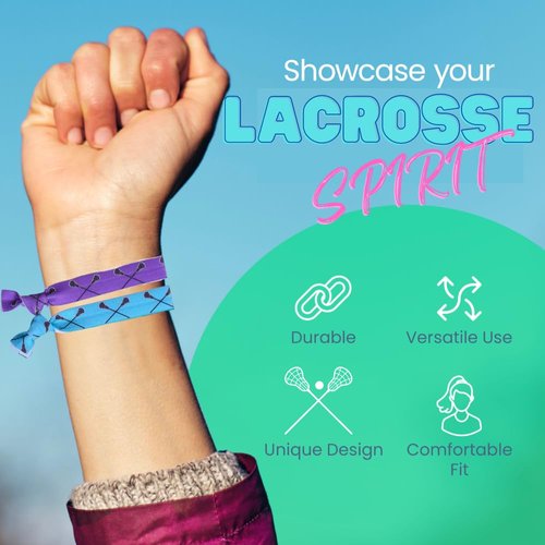 Multi-Colored Lacrosse Hair Ties, Hair Accessories for Girls, No Crease Girls Hair Elastics, Hair Accessories with Lacrosse Design, Ponytails Hair Tie for Lacrosse Players (8 pcs) - by SPORTYBELLA