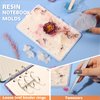 LEOBRO 3Pcs Notebook Cover Resin Casting Molds for A5 A6 A7, LEOBRO Notebook Cover Silicone Molds, Resin Notebook Molds, Silicone Resin Molds for Notebook Epoxy Resin DIY, with Book Rings