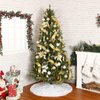 Sattiyrch Faux Fur Christmas Tree Skirt 36",White Xmas Decorations for 6ft Christmas Tree (White, 36in)