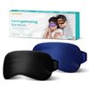 Cooling & Heating Gel Sleeping Mask - 2 Pack Weighted Eye Mask, Sleep Masks for Stye Eyes, Reusable Ice&Warm Compress Eye Cover, Blindfolds for Women, Men,Travel, Airplane, Yoga(Deep Black,Deep Blue)
