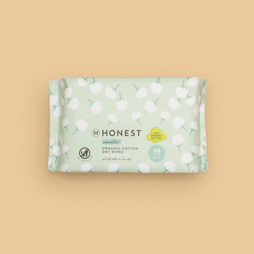 The Honest Company Dry Baby Wipes | 100% Organic Cotton, Gentle, Disposable | 48 Count