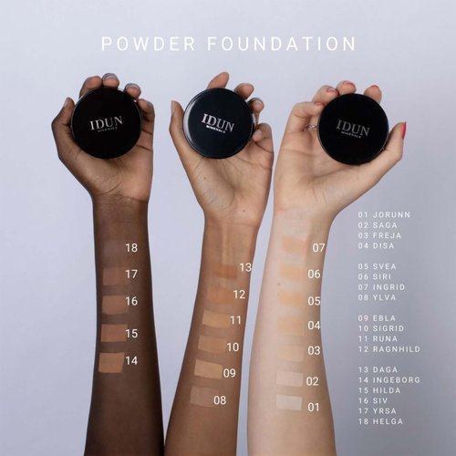 IDUN Minerals Powder Foundation Svea - Loose Powder, Medium/High Coverage - Moisturizing Creamy Texture - Purified Minerals, SPF 15, Water Resistant, Safe for Sensitive Skin - Medium Warm, 0.25 oz