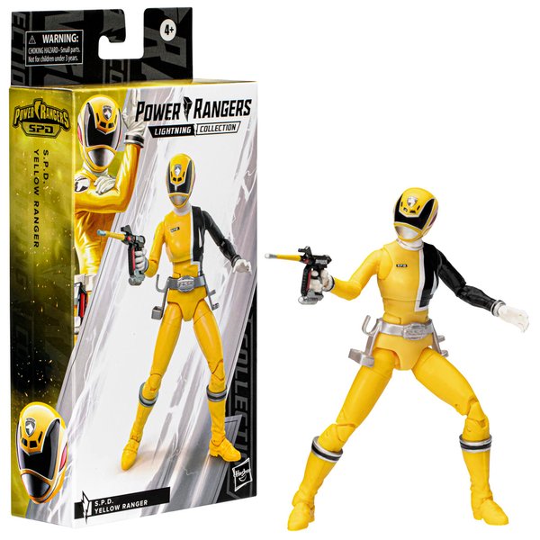 Power Rangers Lightning Collection S.P.D. Yellow Ranger 6-Inch Premium Collectible Action Figure Toy with Accessories, Kids Ages 4 and Up
