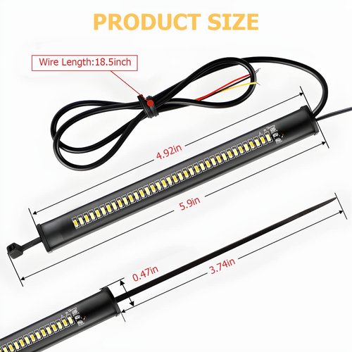 zipelo 2PCS Motorcycle LED Turn Signal Light, Flexible Switchback Dual-Color White & Amber Fork Turn Signal Blinkers, DRL Daytime Running Light Waterproof Adjustable Strips Bars for Motorbike