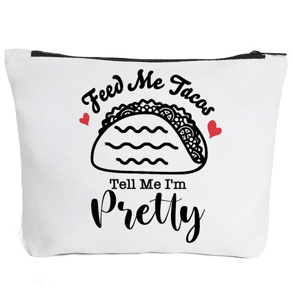 IHopes+ Funny Makeup Cosmetic Bag Zipper Pouch | Cute Might Be Makeup Might Be Snacks Cosmetic Travel Bag Toiletry Make-Up Case Multifunction Pouch Gifts for Women Girls Friend Mom Sister Teens
