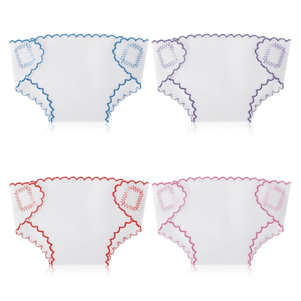 Giantree 4Pcs Baby Doll Diapers Underwear, Reusable Doll Diapers, 12-Inch Baby Doll Accessories, Fits Baby Doll(4)