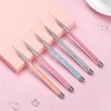 TEOYALL Nail Liner Brushes, 7/9/11/15/20mm Fine Striping Brushes Nail Art Thin Line Brushes Precision Detail Drawing Brush