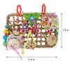 Hypeety Bird Toys Parrot Foraging Toys Bird Chew Toys Parakeet Shredding Seagrass Climbing Mat with Various Toys for Conure, Cockatiel, Lovebird, Parakeet, Budgie (M(Solla Ball))