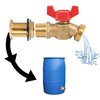 Hourleey Brass Rain Barrel Quarter, Rain Barrel Spigot Kit 1/2 inch, Rain Barrel Quarter Turn Ball Valve Spigot with Bulkhead Fitting