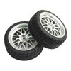 powerday 12mm Hub Wheel Rims Rubber Tires for RC 1/10 on-Road Touring Racing Car A for RC 1: 10 on-Road Racing car, Drift, Touring car (4pcs)