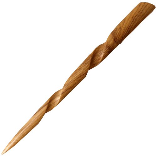 JWL (1) Teak Conical Spiral 6" Hair Stick Pick Pic Pin Fork Brown- Hawaiian Style