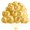 EMART 100pcs Metallic Gold Balloons 12 Inch with Ribbon, Latex Party Balloons Helium Quaility for Birthday, Wedding, Baby Shower, Balloon Garland Arch, Graduation, Christmas Decor