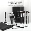 DUcare Makeup Brushes 15Pcs Makeup Brush Set with Bag Kabuki Foundation Blending Blush Eyeliner Shadow Brow Concealer Brushes Kit Black