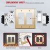 ENERLITES Decorator Switch or Receptacle Outlet Metal Wall Plate, Stainless Steel Corrosion Resistant, Size 2-Gang 4.50" x 4.57", Stainless Steel 201, 7732-PB, Polished Brass, Gold