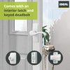 Ideal Security Door Lever with Keyed Deadbolt Lock for Storm and Screen Doors, White (4-Piece Set)