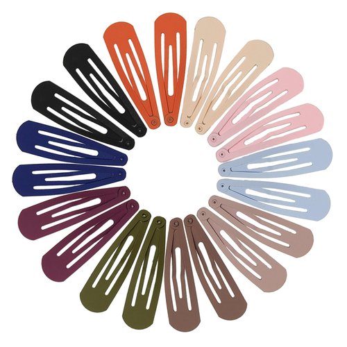Cptots 20 PCS Colorful Snap Hair Clips 2.67 Inch No Slip Hair Barrettes for Women And Girls Big Metal Snap Clips For Thin And Thick Hair