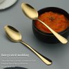 Evanda Gold Dinner Spoons 12 Pieces, Gold Titanium Plating Stainless Steel 7.28inch Spoons, Dessert Spoons, Table Spoon, Soup Spoons, Easy To Clean, Dishwasher Safe