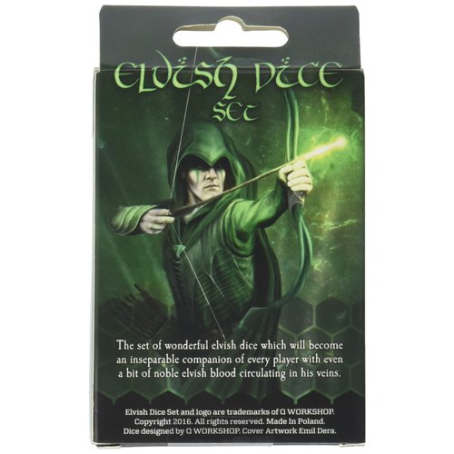 Elvish Dice Set, Black/Red