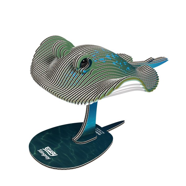 Eugy Stingray 3D Puzzle - 50 Piece Eco-Friendly Educational Toy Puzzle for Boys, Girls & Kids Ages 6+