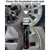 SYOAUTO Matte Black Rim Touch Up Paint For Tesla Model Y 20" Induction Wheel Touch Up Paint Pen Tip and Brush 2 in 1 Rim Scratch Repair Wheel Paint Curb Rash Paint Pen(Matte/Satin Black)