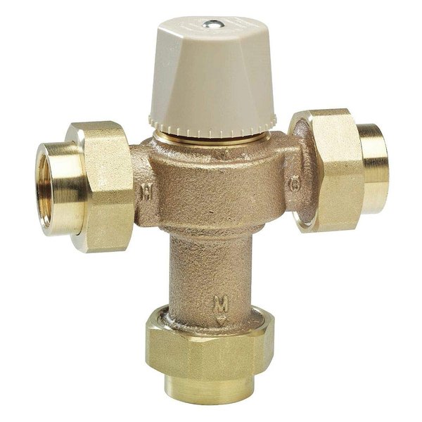 Watts - LFMMV-M1-UT - 3/4 Union Inlet Type Thermostatic Mixing Valve,No Lead Copper Silicon Alloy, 13 gpm