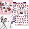 8Sheets 4th of July Nail Art Stickers Decals Red Blue White American Flag 3D Self-Adhesive Nail Decals Flame Butterfly Heart Designs Independence Day Nail Decorations DIY Nail Supplies for Women Kids