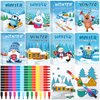 Funrous 24 Set Winter Coloring Books with Crayons Bulk Winter Christmas Party Favors Gifts Animals Penguin Polar Bear Snowman Activity Book Pages for Holiday Birthday Goodie Bags Fillers Prizes