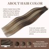 GOO GOO Balayage Chocolate Brown to Honey Blonde 16 Inch 50g 20pcs Human Hair Straight Real Hair Tape in Remy Hair Extensions