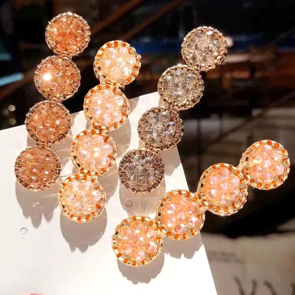 HLTOO 12PCS Rhinestone Hair Clips, 2.36 Inch Crystal Snap Hair Barrettes, Round Bling Crystal Hairpins with Alligator Clips, for Women and Girls Hair Styling Accessories, 4 Colors