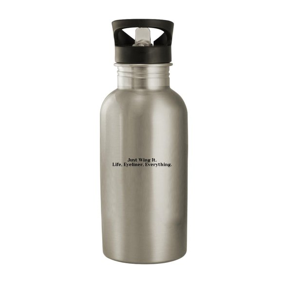 Molandra Products Just Wing It. Life, Eyeliner, Everything. - Stainless Steel 20oz Water Bottle, Silver