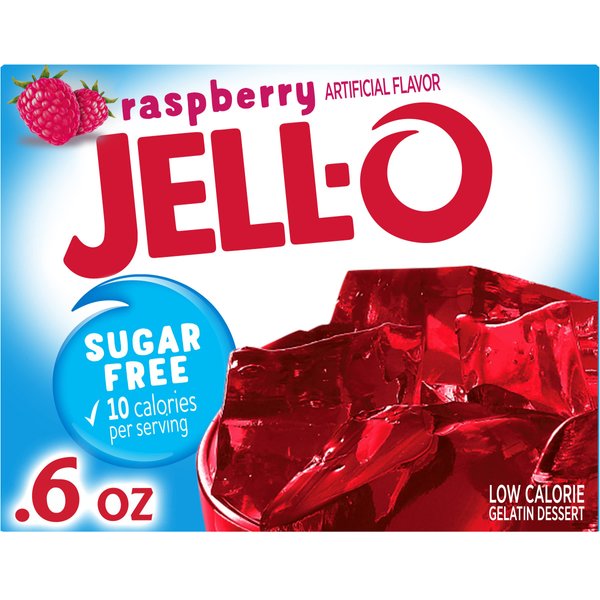 Jell-O Raspberry Sugar Free Gelatin, 0.6 Ounce (Pack of 24)