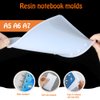 LEOBRO 3Pcs Notebook Cover Resin Casting Molds for A5 A6 A7, LEOBRO Notebook Cover Silicone Molds, Resin Notebook Molds, Silicone Resin Molds for Notebook Epoxy Resin DIY, with Book Rings