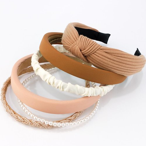 AHONEY 7 Pack Headbands for Women Girls Headbands Trendy Non Slip Hairbands Cute Hair Accessories Multi-style Headband Pack Diademas Para Mujer (Neutral)