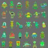 Ooopsiun Luminous Robot Temporary Tattoos for Boys- 90 Styles Glow in The Dark, Robot Birthday Party Decorations Supplies Favors for Kids Boys