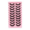 VGTE False Eyelashes Russian Strip Lashes D Curl Wispy Fluffy Natural 3D Faux Mink Lashes 10 Pairs Pack (3D T21)