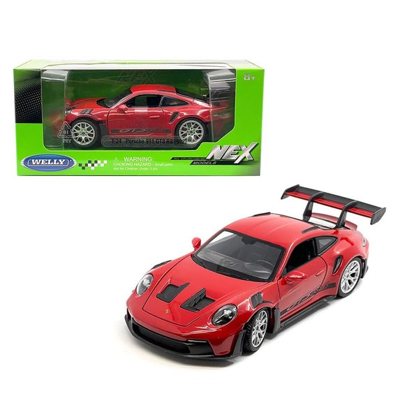 Diecast Model Car Compatible with Welly 1:24 Porsche 911 GT3 RS 992 Red 24122W