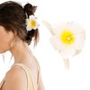Hapdoo 1PC Hawaiian Flower Hair Clips, Plumeria Frangipani Hair Claw Clip, Tropical Artificial Floral Party Beach Hair Clips for Thin Hair Thick Hair, Luau Hawaii Bridal Wedding Hair Accessories