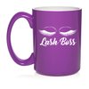 Daylor Lash Boss Makeup Lash Extension Artist Ceramic Coffee Mug Tea Cup Gift (15oz Purple)