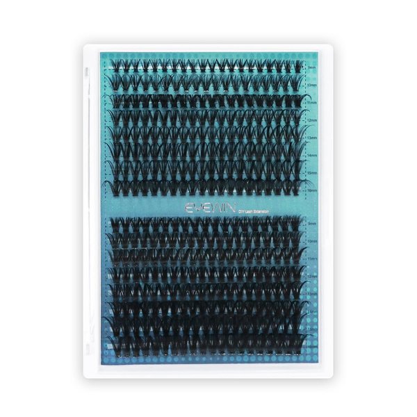 Lash Clusters DIY Eyelash Cluster Extension 320PCS 0.07 D Curl 9-16MIX 30D 40D Individual Cluster Lashes Extension False Lashes DIY Lash Extensions at Home