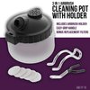 Master Airbrush 13 Piece Airbrush Cleaning Kit - Glass Cleaning Pot Jar with Holder, 5 pc Cleaning Needles, 5 pc Cleaning Brushes, 1 Wash Needle, & How to Link Card