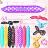 64 Pieces Heatless Sponge Sleep Soft Overnight Hair Curlers Foam Pillow Curlers DIY Night Hair Rollers for Kids Girls Flexible Hair Curling Supplies, Polka Dot, Leopard
