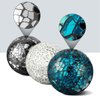 Decorative Ball Set 6.5cm/ 2.5 Inch Mosaic Glass Orbs Sphere Glass Centerpiece Balls Decorative Glass Balls for Bowls Vases Tables Wedding Party (Silver, Turquoise, Black, 6 Pieces)