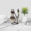 Linkidea Shaving Brush Stand, Stainless Steel Safety Razor Holder Compatible with Manual Razor for Shower Room, Bathroom, Shaver Kit Organizer (Brushed Nickel)