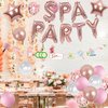 Spa Birthday Party Supplies Girls - Rose Gold Spa Party Balloon Banner Garland, Star Foil Balloons Confetti Balloons, Girls Night Sleepover Party Pajamas Birthday Party Decorations