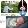 Rainbow Guardian Angel Crystal Suncatcher as Home/Car Decoration & Porch Decor & Hangings Crystal Glass Ornament (Pink)