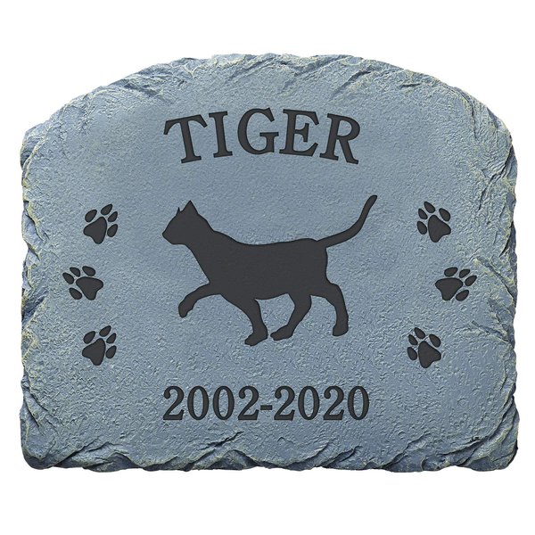 Let's Make Memories Personalized Pet Breed Memorial Stone - Cat - Sympathy - Resin Garden Stone